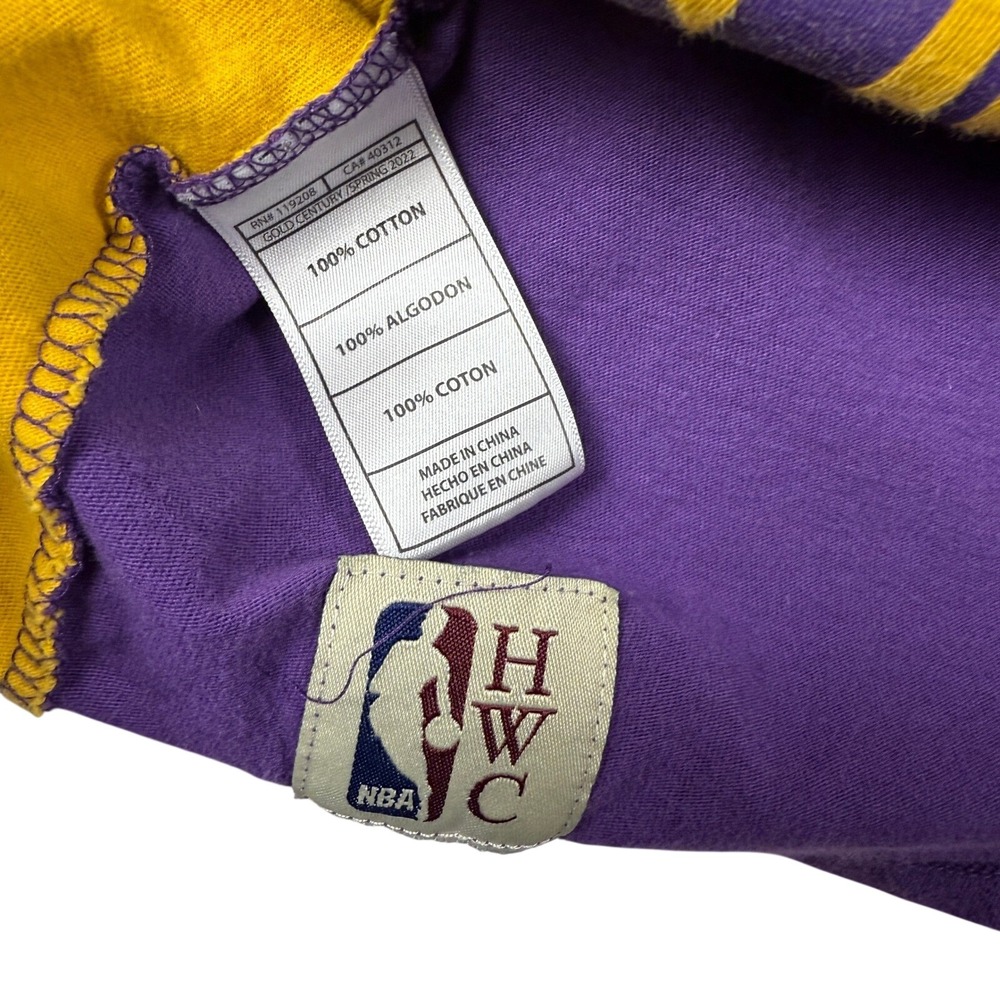 Mitchell & Ness Los Angeles Lakers NBA Colorblock Tee Mens Medium - Picture 7 of 8